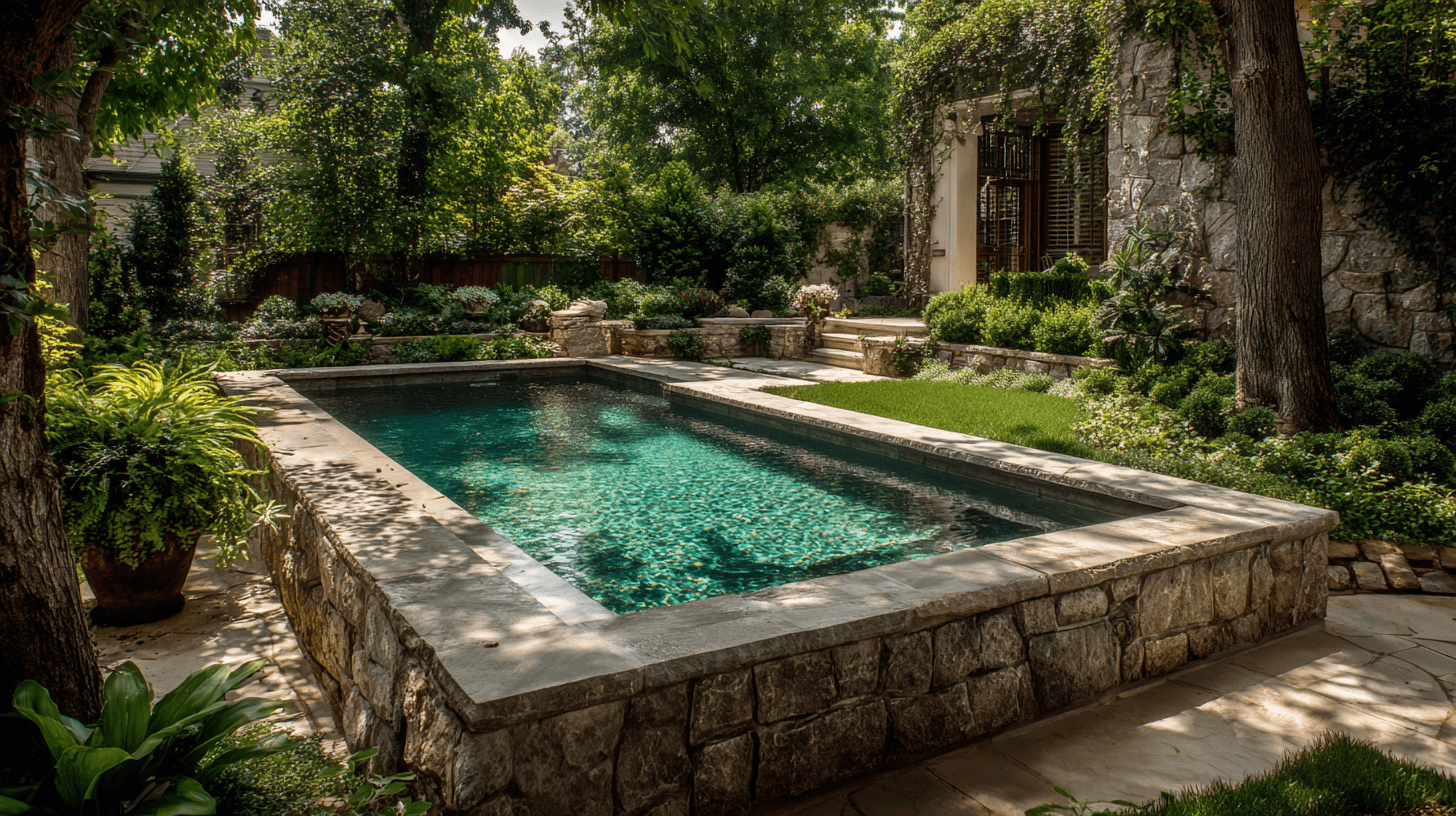 Custom plunge pool built by Silverado Rock Pools in Tulsa, OK