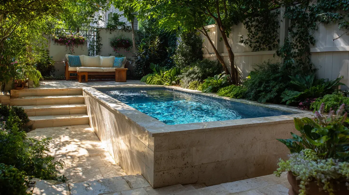 Custom inground pool with natural rock waterfall built by Silverado Rock Pools in Broken Arrow, OK