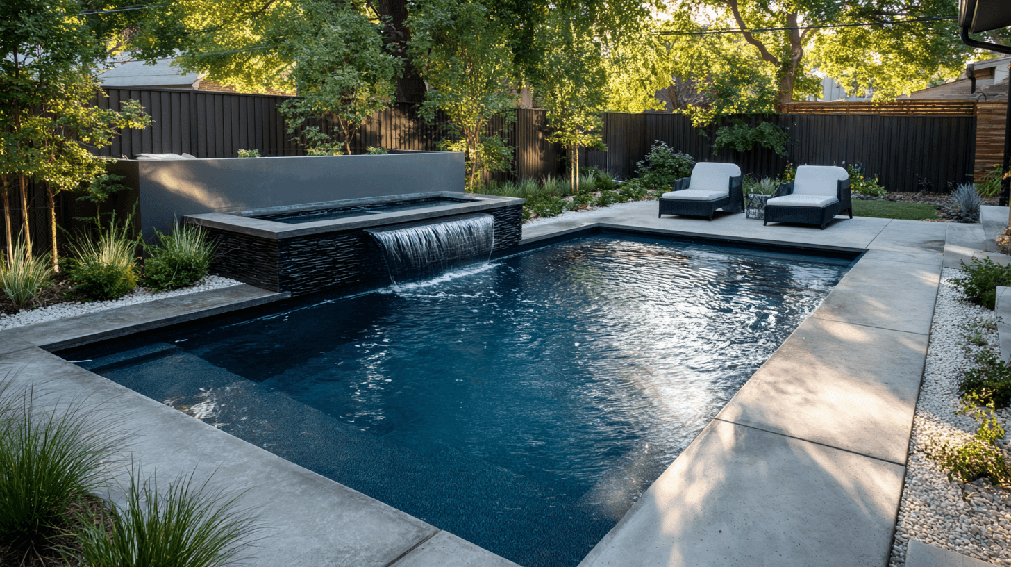 Custom inground pool built by Silverado Rock Pools in Jenks, OK
