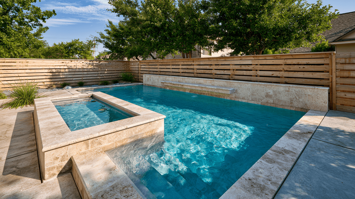 Custom inground pool with natural rock waterfall built by Silverado Rock Pools in Owasso, OK