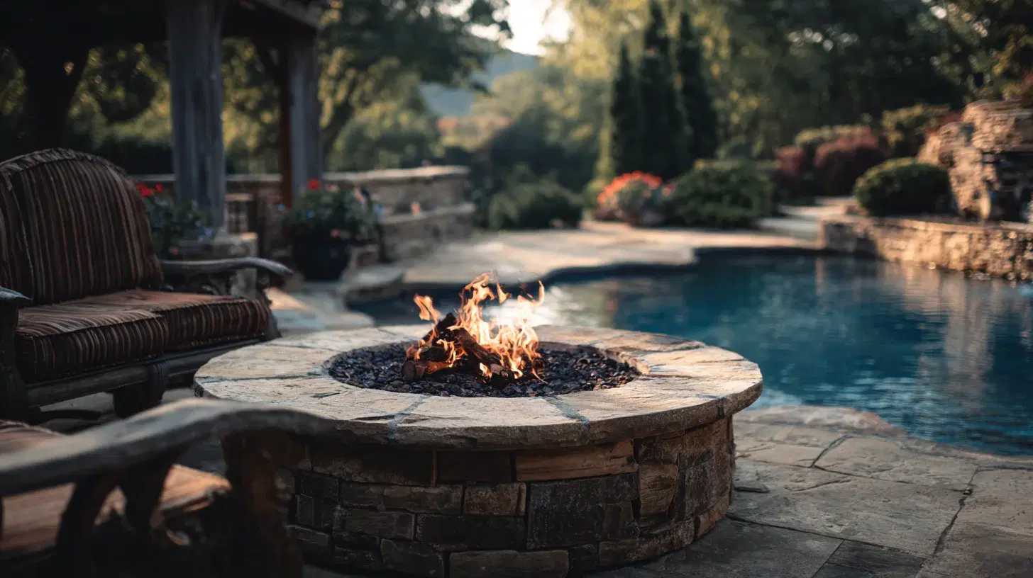 Custom fire pit installation for Tulsa outdoor living space